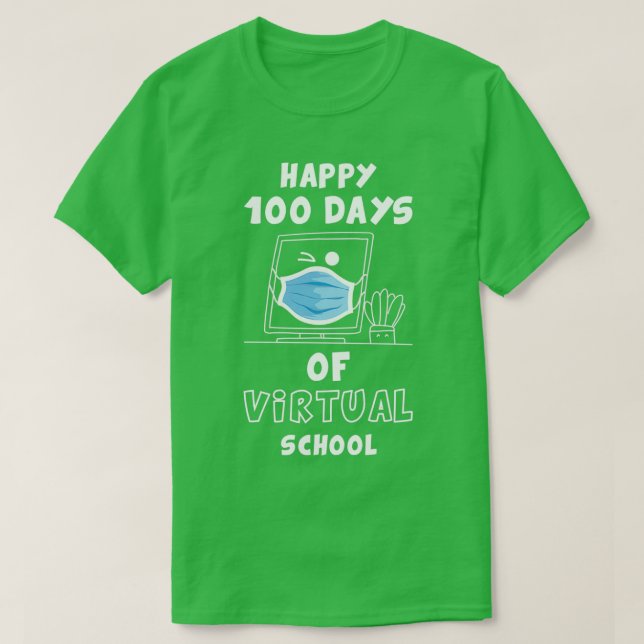 T-shirt 100 Days Of Virtual School drôle cadeau pour ensei (Design devant)