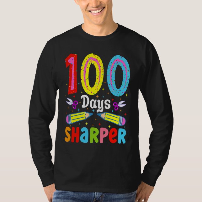 T-shirt 100 Days Sharper 100 Days Of School Pencil 100 Day (Devant)