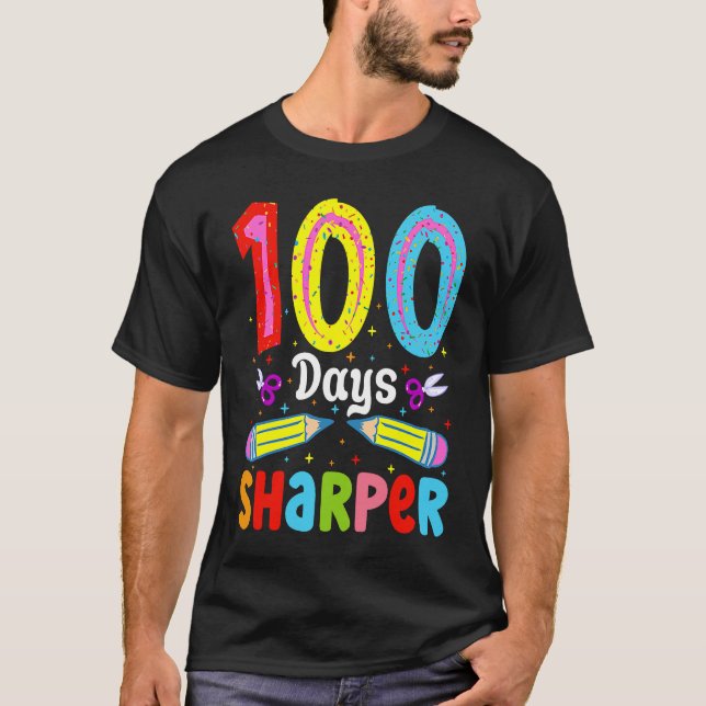 T-shirt 100 Days Sharper 100 Days Of School Pencil 100 Day (Devant)