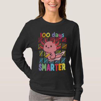 T-shirt 100 Days Smarter Axolotl 100th Day Of School Girls