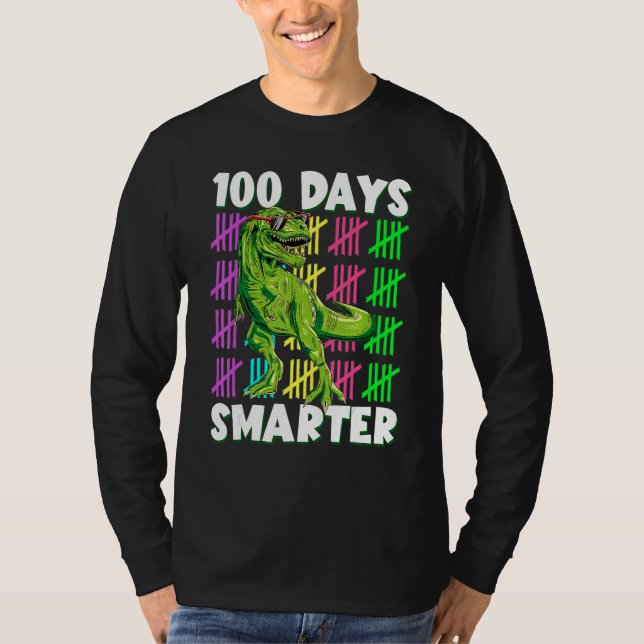 T-shirt 100 Days Smarter Dino Dinosaur rex 100 Days of Sch (Devant)
