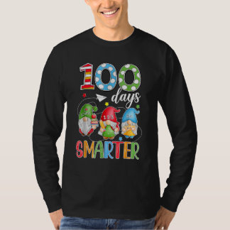 T-shirt 100 Days Smarter Gnome 100th Day Of School Men Kid