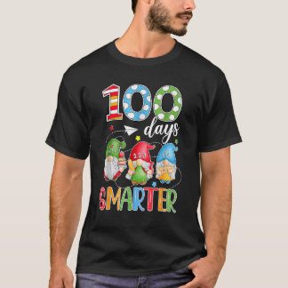 T-shirt 100 Days Smarter Gnome 100th Day Of School Men Kid