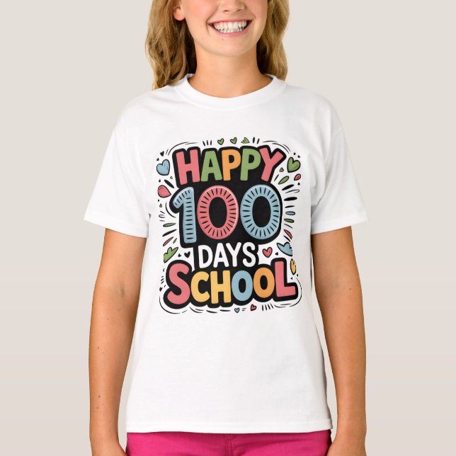 T-shirt 100 Days Smarter – Happy 100 Days of School Shir (Devant)