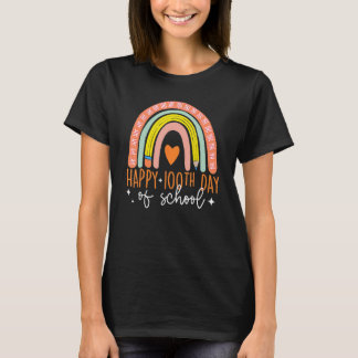 T-shirt 100 Days Smarter Happy 100th Day Of School Rainbow