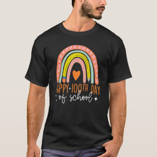 T-shirt 100 Days Smarter Happy 100th Day Of School Rainbow