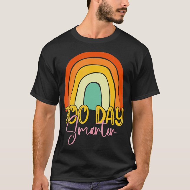 T-shirt 100 Days Smarter Happy 100th Day Of School Rainbow (Devant)