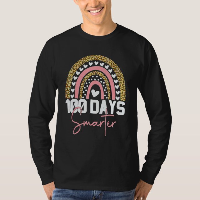 T-shirt 100 Days Smarter Happy 100th Day Of School Rainbow (Devant)