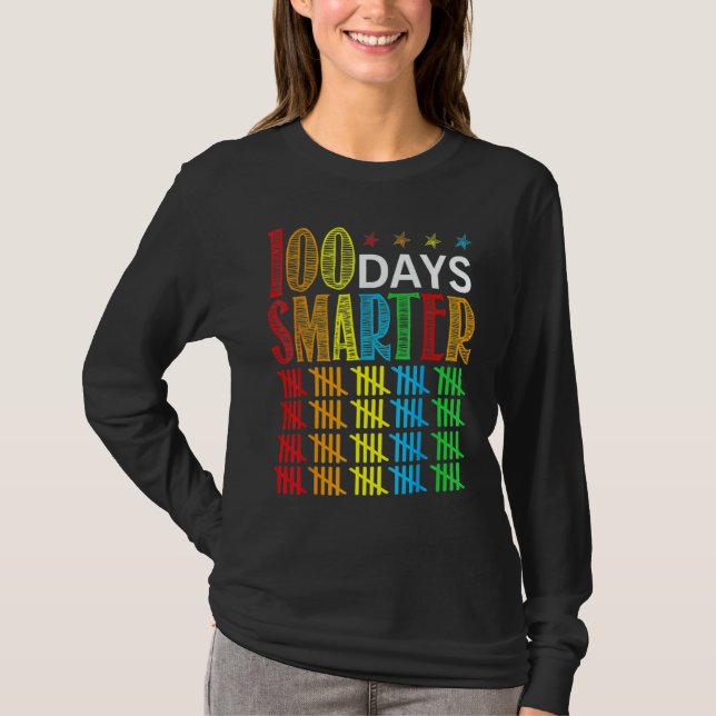 T-shirt 100 Days Smarter Happy 100th Day Of School Student (Devant)