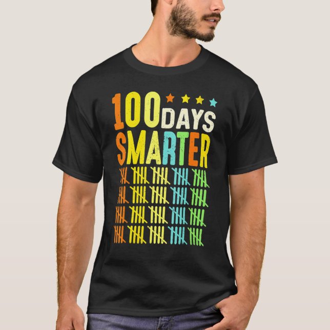 T-shirt 100 Days Smarter Happy 100th Day Of School Student (Devant)