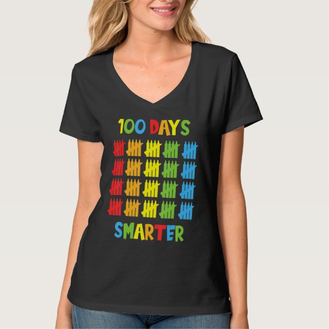 T-shirt 100 Days Smarter Happy 100th Day Of School Tally M (Devant)