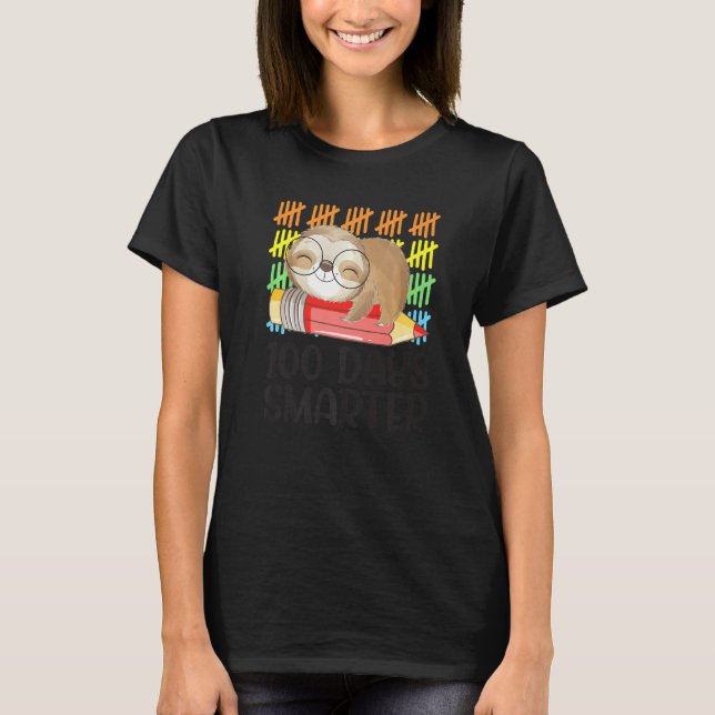 T-shirt 100 Days Smarter Kids Girls 100 Days Of School Slo (Devant)