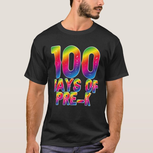 T-shirt 100 Days Smarter Pre-K Happy 100th Day Of School P (Devant)