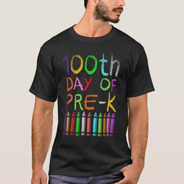 T-shirt 100 Days Smarter Pre-K Happy 100th Day Of School P (Devant)