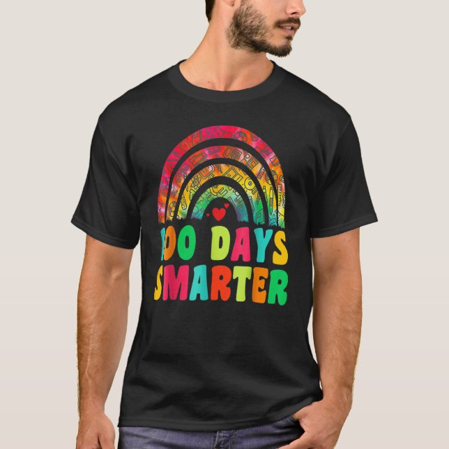 T-shirt 100 Days Smarter Rainbow 100th Day Of School Teach (Devant)