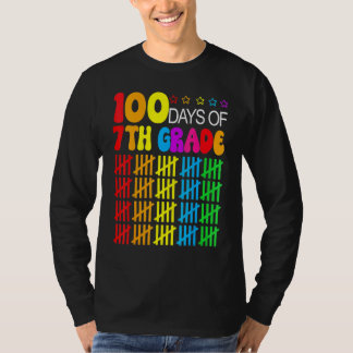 T-shirt 100 Days Smarter Seventh Grade 100th Day Of School