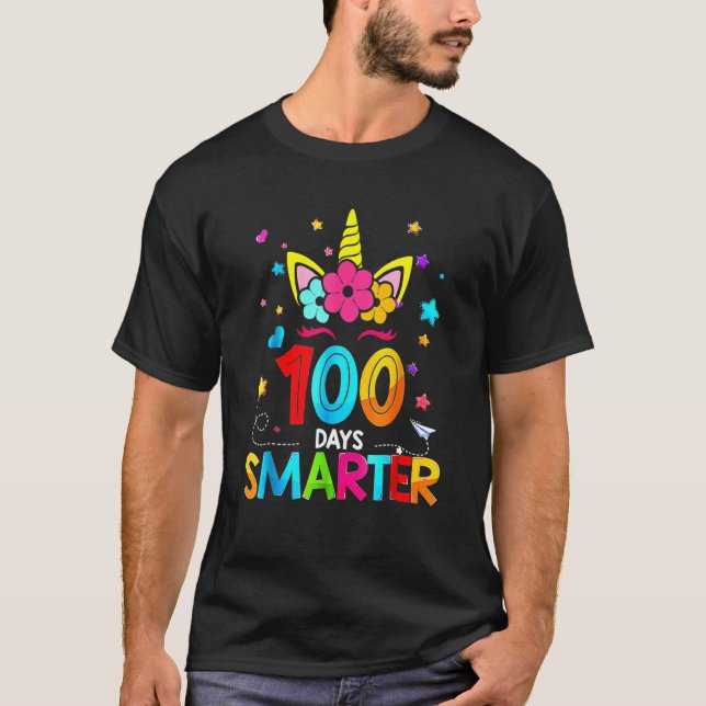 T-shirt 100 Days Smarter Teacher 100th Day Of School Unico (Devant)
