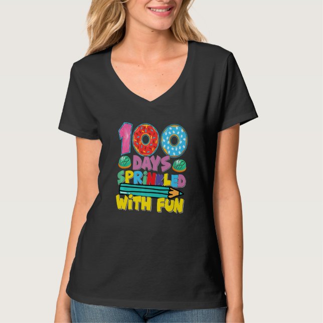 T-shirt 100 Days Sprink With Fun  Student Teacher (Devant)