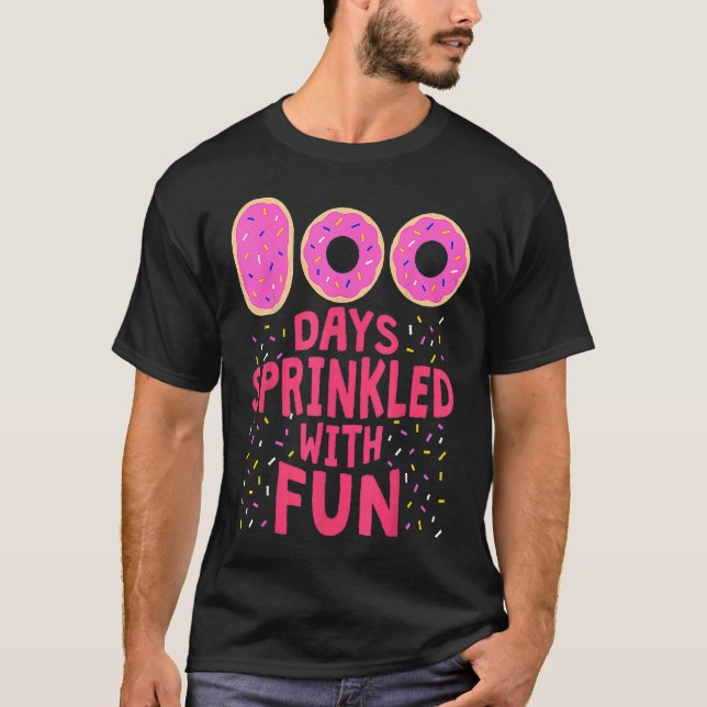 T-shirt 100 Days Sprinkled With Fun 100th Day Cute Donut G (Devant)