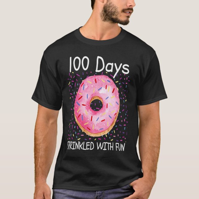 T-shirt 100 Days Sprinkled With Fun 100th Day of School 10 (Devant)