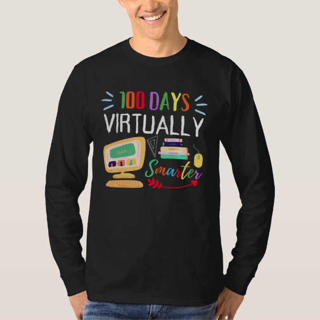 T-shirt 100 Days Virtually Smarter 100th Day Of School Kid (Devant)