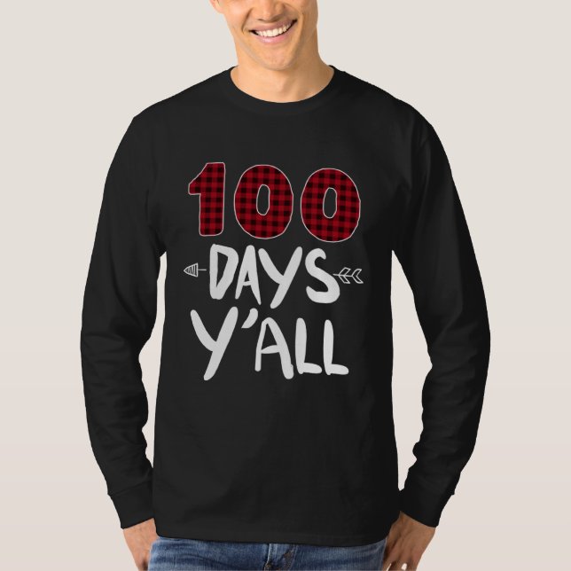 T-shirt 100 Days Y all 100th Day Of School Plaid Teacher A (Devant)