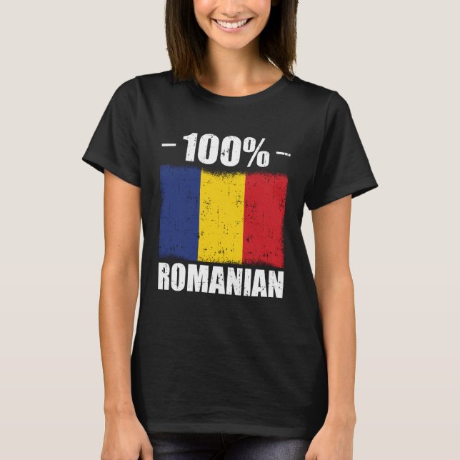 T-shirt 100 % de Roumains| Roumanie Jour férié des Balkans (Devant)