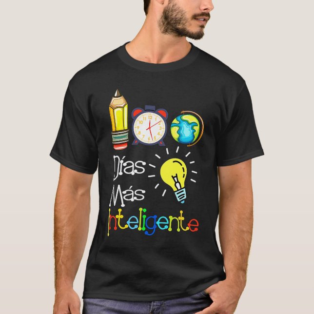 T-shirt 100 Dias mas inteligente Spanish Teacher 100th Day (Devant)