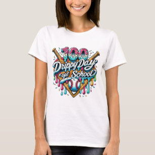 T-shirt 100 Drippy Days of School   Ice Cream Drip