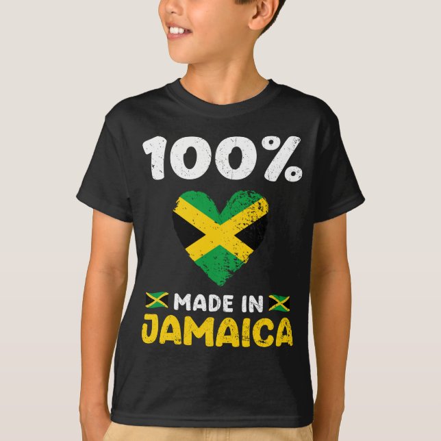 T-shirt 100% Fabriqué En Jamaïque (Devant)