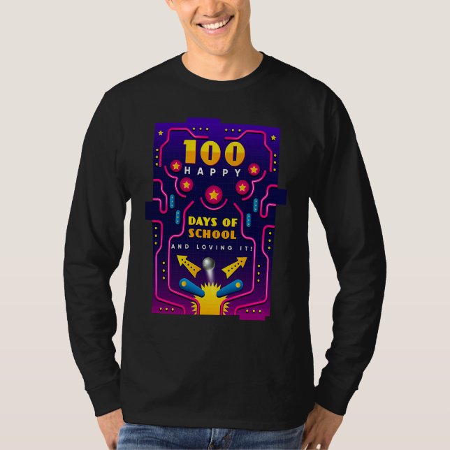 T-shirt 100 Happy Days of School & Loving It Pinball (Devant)