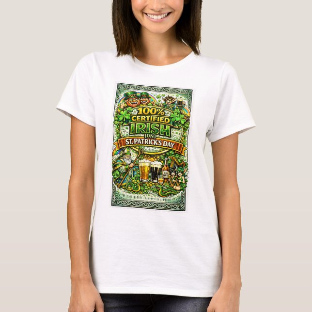 T-shirt 100% Irlandais... le jour de la Saint-Patrick ! (Devant)