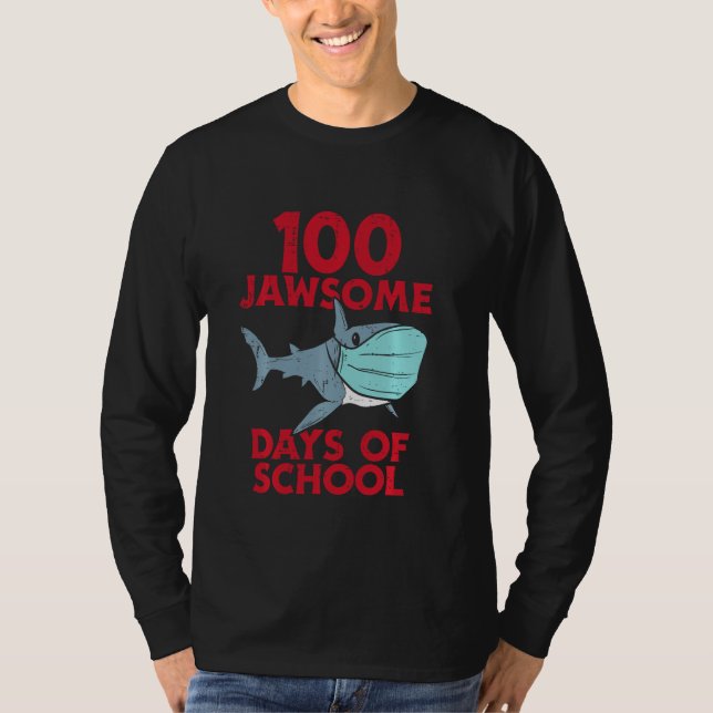 T-shirt 100 Jawsome Days School Shark Mask 100th Day Quara (Devant)