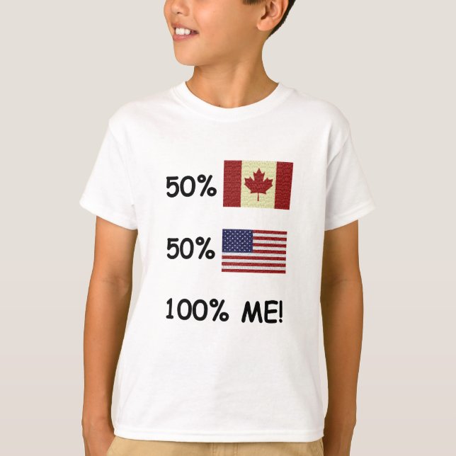 T-shirt 100% JE Canadien/Américain (Devant)