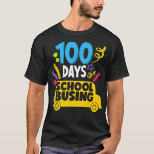 T-shirt 100 Jour De L'École En Occupant Funny Bus Driver a