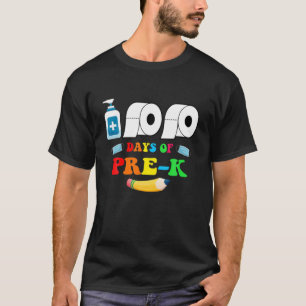 T-shirt 100 Jour De L'École Pré-K Masque Visage Retour À L