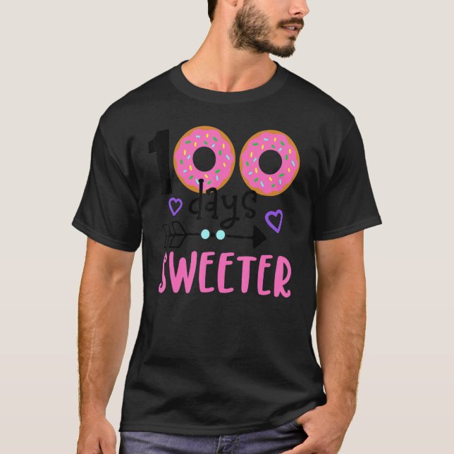 T-shirt 100 Jour de Sweeter 100e Jours de l'école (Devant)