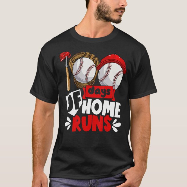 T-shirt 100 Jours À Domicile Dirige Baseball 100 Jours D'É (Devant)