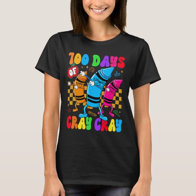 T-shirt 100 Jours Cray Cray Cray De L'École Garçons Filles (Devant)