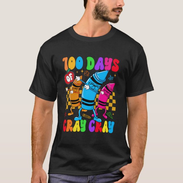 T-shirt 100 Jours Cray Cray Cray De L'École Garçons Filles (Devant)