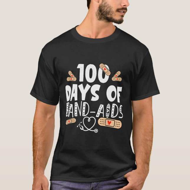 T-shirt 100 jours d'aide-bande - infirmière scolaire 100 j (Devant)