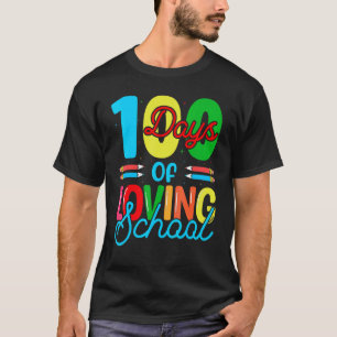 T-shirt 100 Jours D'amour Des Crayons De Couleur De L'écol