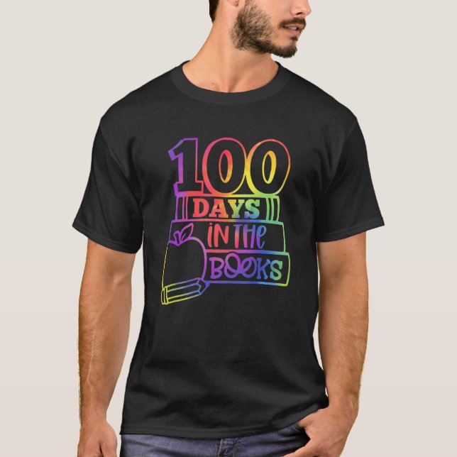 T-shirt 100 Jours Dans Les Livres Tie Dye Livre Lover 100e (Devant)