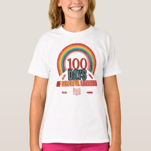 T-shirt 100 jours d'apprentissage coloré : éducatif et amu