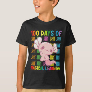T-shirt 100 Jours d'apprentissage magique École d'Axolotl
