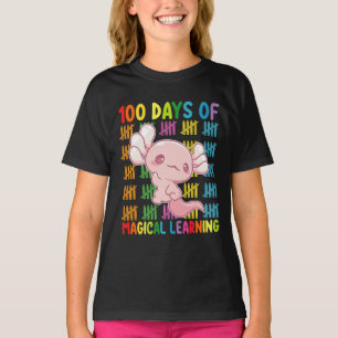 T-shirt 100 Jours d'apprentissage magique École de l'axolo