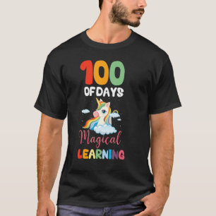 T-shirt 100 Jours D'Apprentissage Magique Rainbow Unicorn