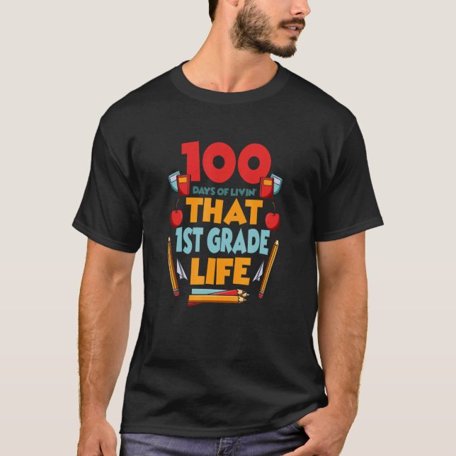 T-shirt 100 Jours de 1ère année Étudiant 100e Jour de la S (Devant)