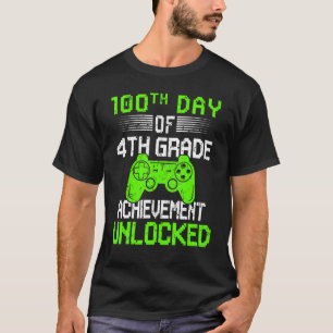 T-shirt 100 jours de 4e classe gamer 100e jour d'école 4t