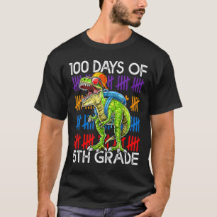T-shirt 100 Jours de 5e année Dinosaur Dino Trex 10